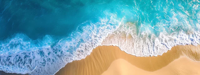 Foto auf Acrylglas Azure sea view from above. selective focus. Generative AI, © Milena