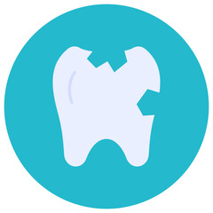 Broken Tooth icon vector image. Can be used for Dental Care.