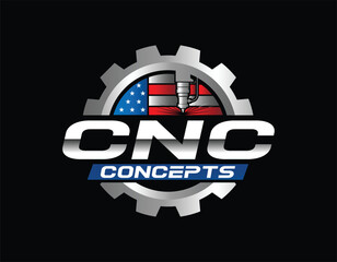 American CNC Business logo Design Template