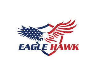 Fototapeta premium American Patriot Eagle Logo Design Template