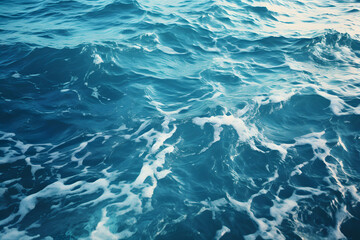 Obraz premium Powerful foamy sea waves rolling and splashing over water surface