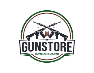 Gun Store Ammo Business Logo Design Template