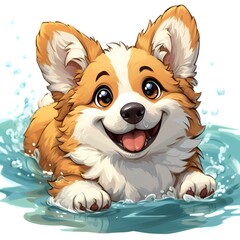 Vector Image of Cute Coco the Corgi Clipart