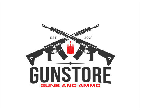 Modern Gun Store Ammo Business Logo Design Template
