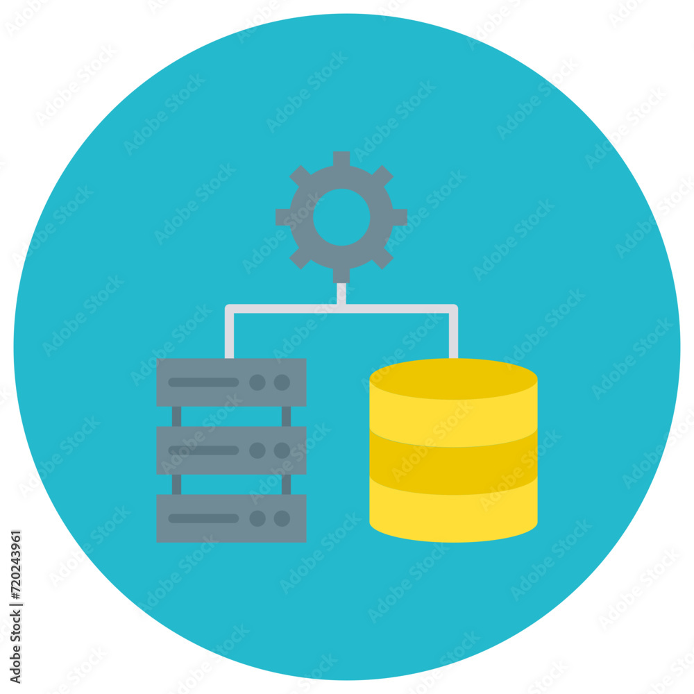 Poster Database Settings icon vector image. Can be used for Web Hosting.