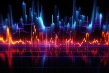 Abstract background photo of seismogram and sound waves