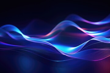 Abstract wave technology background with blue light digital effect