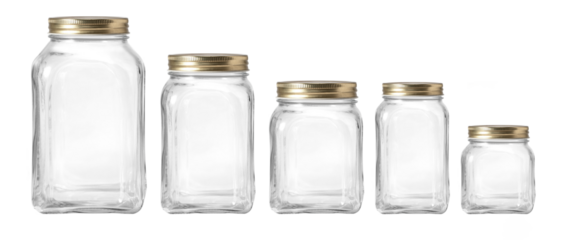 Empty jars isolated on