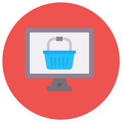 Online Shopping Basket icon vector image. Can be used for ECommerce.