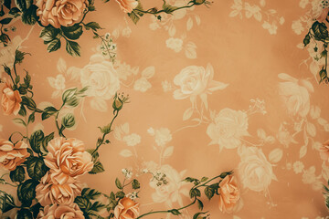 Soft Peach Floral Wallpaper Design