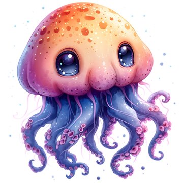 recommend clip art: Vector Image of Cute Jinx The Jellyfish Clipart