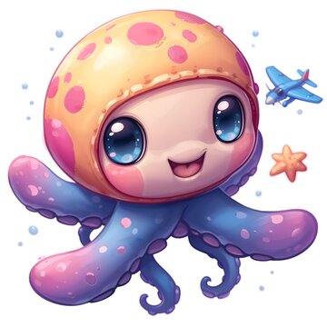 recommend clip art: Vector Image of Cute Jinx The Jellyfish Clipart
