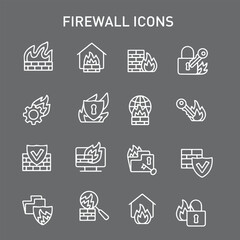 set of firewall vector icons