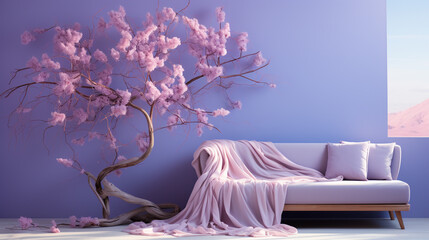 A serene sky blue transitioning seamlessly into a soft pastel lavender creates a tranquil gradient