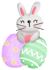 Easter bunnies and eggs