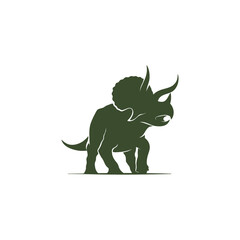 triceratops illustration in silhouette style © Ibnu