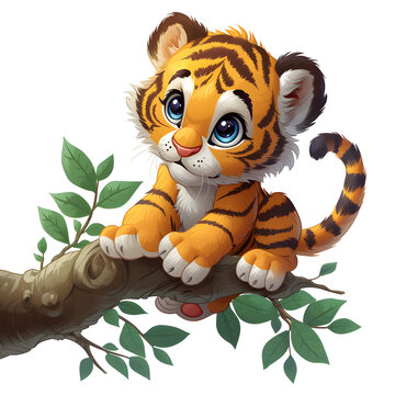 Vector Image of Cute Tofo The Tiger Clipart