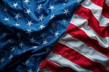 USA flag background with folds