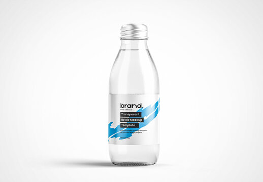 Transparent Glass Bottle Mockup