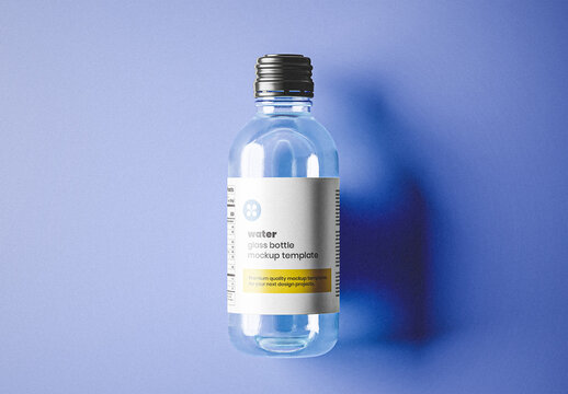 Small Glass Water Bottle Mockup