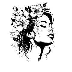 woman line art, line art, mandala art, girl outline, drawing, outline, woman, hair, face, beauty, vector, flower, fashion, illustration, floral, head, art, silhouette, sketch, flowers, nature, design,
