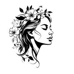 woman line art, line art, mandala art, girl outline, drawing, outline, woman, hair, face, beauty, vector, flower, fashion, illustration, floral, head, art, silhouette, sketch, flowers, nature, design,