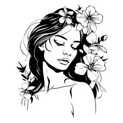 woman line art, line art, mandala art, girl outline, drawing, outline, woman, hair, face, beauty, vector, flower, fashion, illustration, floral, head, art, silhouette, sketch, flowers, nature, design,