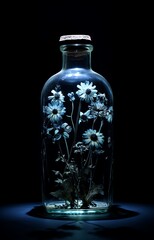 Beautiful Flowers inside a bottle