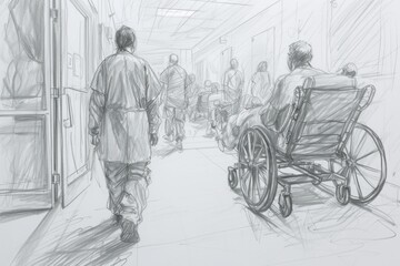 A sketch outlining key international strategies that have positively impacted healthcare accessibility. The scene includes depictions of collaborative efforts, policy innovations, and successful healt
