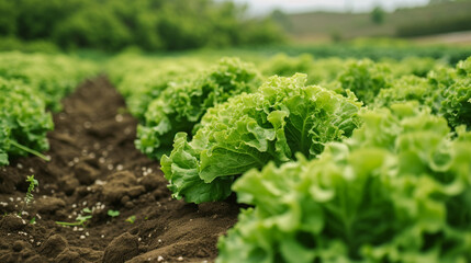 A field where lettuce grows