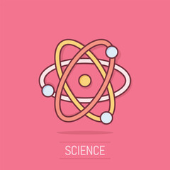Science icon in comic style. Dna cell cartoon vector illustration on isolated background. Molecule evolution splash effect business concept.