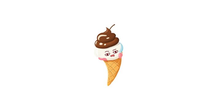 animation ice cream 5 character 4K Transparent Background