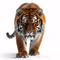 Beautiful tiger isolated on white background with clipping path