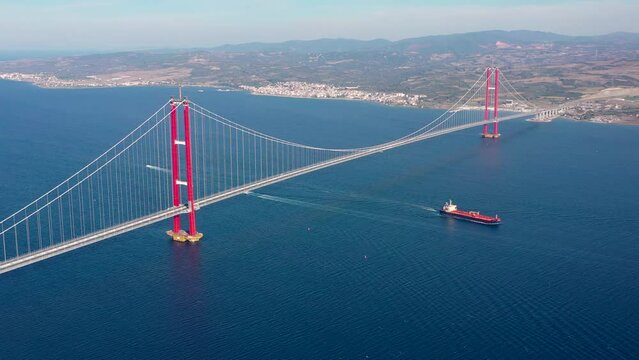 new bridge connecting two continents 1915 canakkale bridge (dardanelles bridge), Canakkale, Turkey