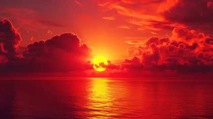 Rolgordijnen Stunning red sunset. © UsamaR