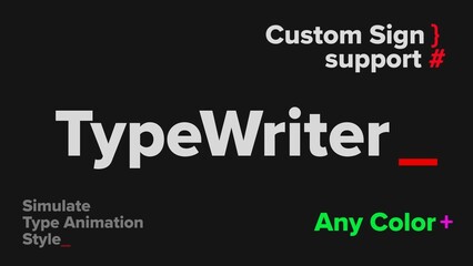 Typewriter Text Animator - Blinking Cursor Title Reveal