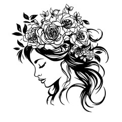 woman line art, line art, mandala art, girl outline, drawing, outline, woman, hair, face, beauty, vector, flower, fashion, illustration, floral, head, art, silhouette, sketch, flowers, nature, design,