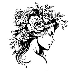woman line art, line art, mandala art, girl outline, drawing, outline, woman, hair, face, beauty, vector, flower, fashion, illustration, floral, head, art, silhouette, sketch, flowers, nature, design,