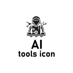 Set of Artificial intelligence AI tools icons.