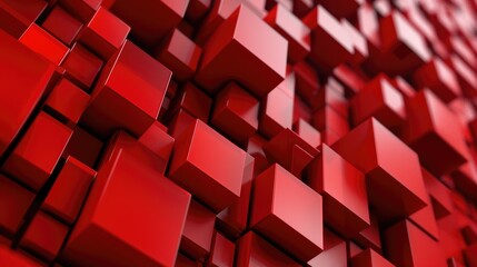 A vibrant red 3D abstract render, perfect for a trendy PC wallpaper.