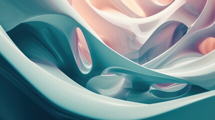 A captivating 3D abstract render showcasing an intricate interplay of colors and shapes.