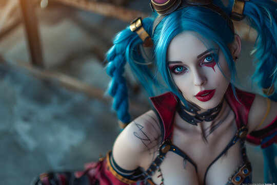 sexy jinx league of legends cosplay 