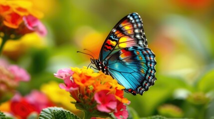 Vivid and vibrant butterfly wings in full display, showcasing a breathtaking array of colors and patterns.