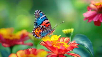 Vivid and vibrant butterfly wings in full display, showcasing a breathtaking array of colors and patterns.