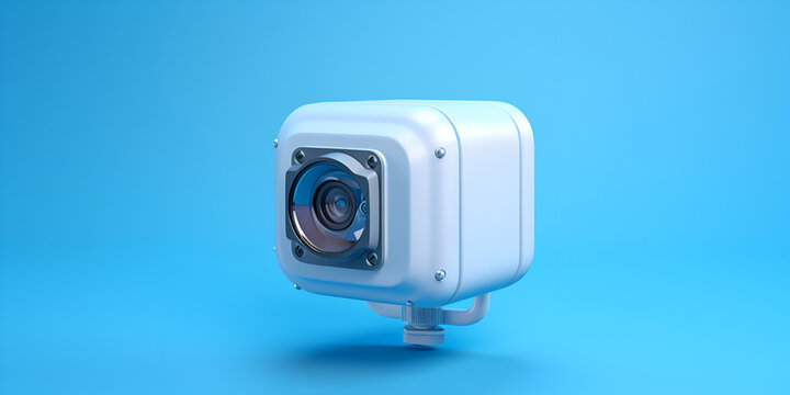Wireless Webcamera with high Quality in Every Frame with Wireless Webcam over the blue background.