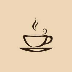 Fototapeta premium Simple Coffee Cup Silhouette Vector Icon 