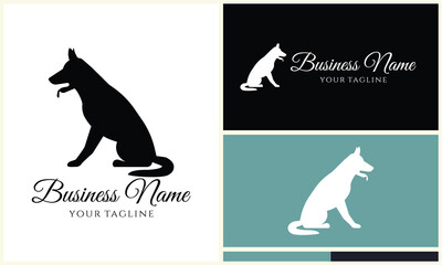 silhouette fox chihuahua wolf logo - obrazy, fototapety, plakaty