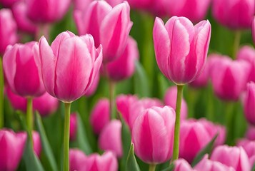 Obraz na płótnie Canvas Pink Tulip Flowers Close-Up