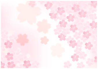 桜の花が美しい春の桜フレーム背景22