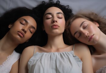 Dreamscape Beauties: Diverse Women Pose in Sleep's Embrace